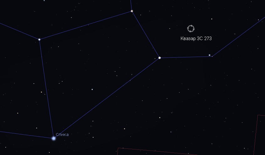 Расположение квазара Квазар 3C 273