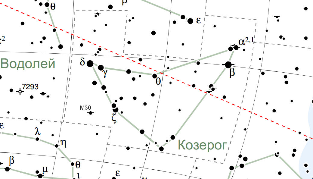 Карта созвездия Козерог